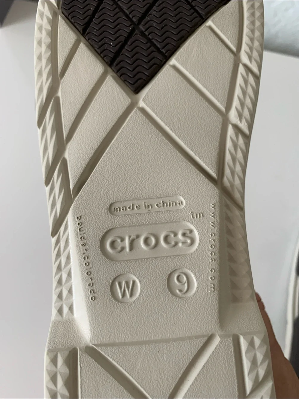 Crocs Women’s Brown Boat Slip On Sandal with Tan Laces Size 9